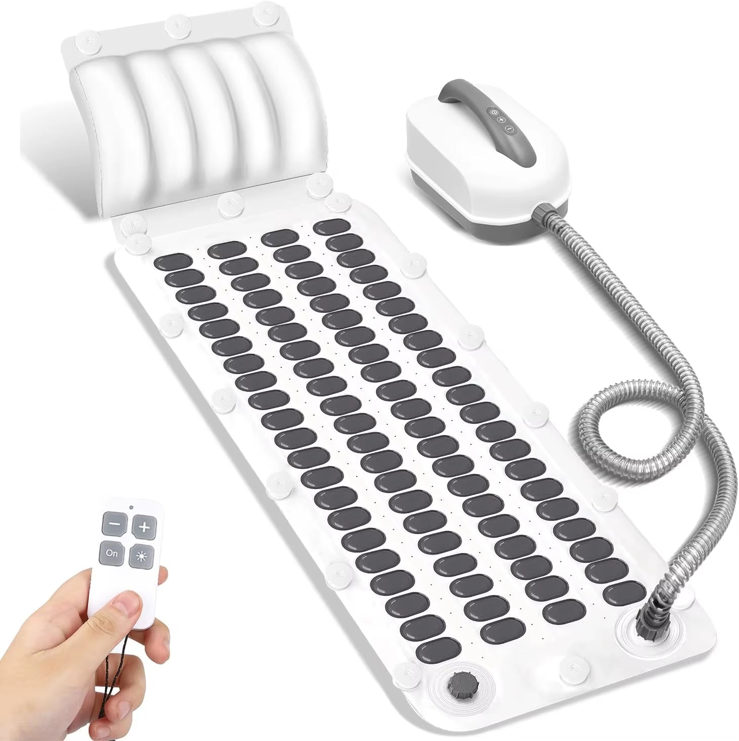Portable Jacuzzi Bubble Bath Mat, Waterproof Non-Slip Full Body Massage Pad for Family Bathroom Private Spa